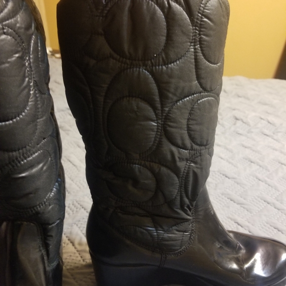 Coach Cantina Black Winter Boots Patent Leather - Picture 10 of 12